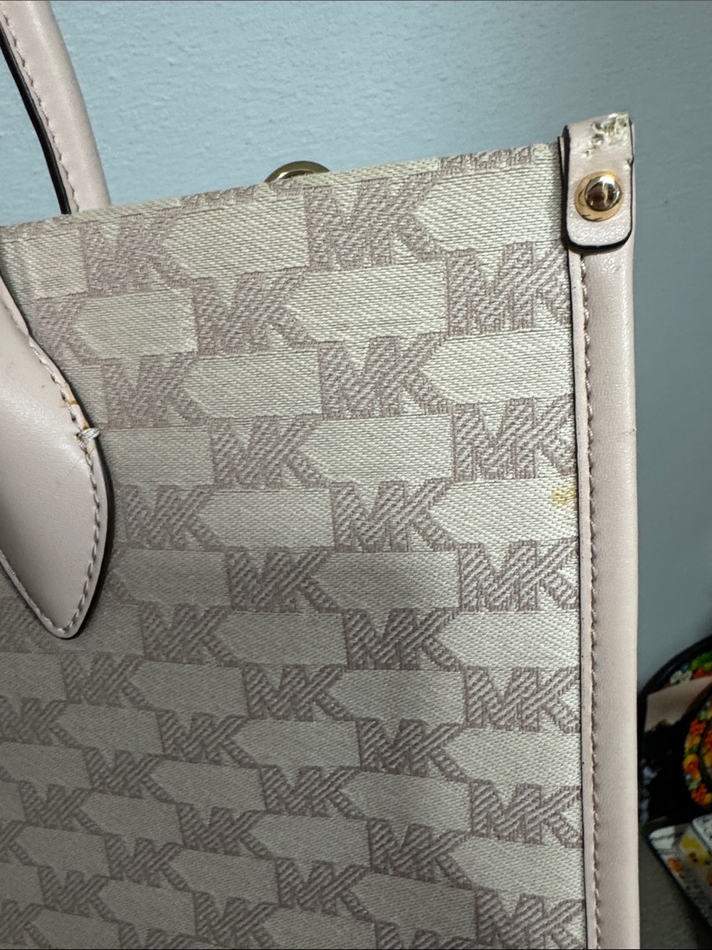 Michael Kors Mirella tote bag MK print Powder Blush Multi color - Picture 11 of 12